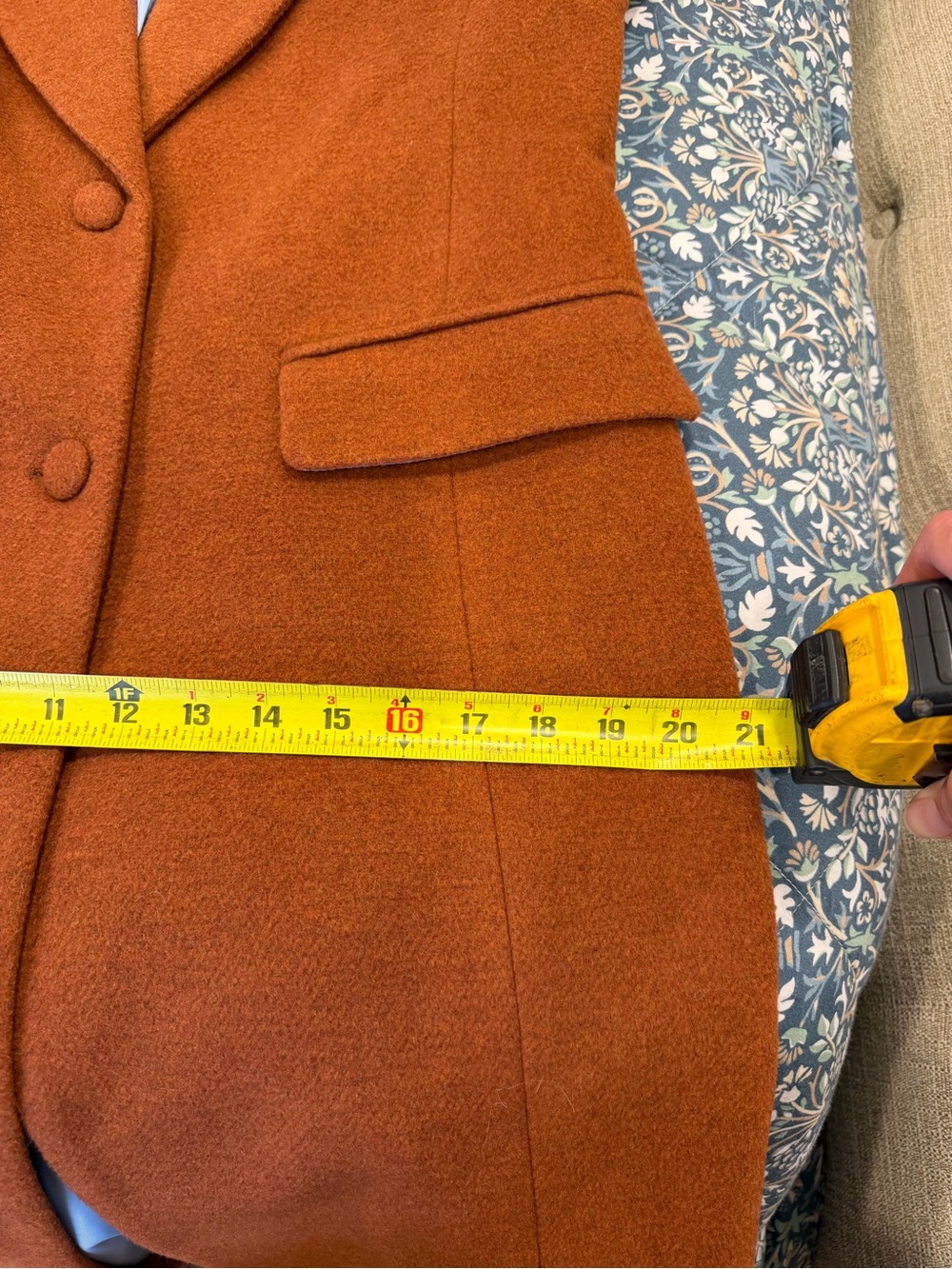 Avec Les Filles Rust Wool-Blend Long Trench Coat - Picture 6 of 7